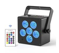50W Par LED Projecteur batterie 6 en 1 RGBWAUV DMX512 éclairage de scène avec télécommande, effet stroboscopique Uplight pour DJ disco party KTV anniversaire de mariage