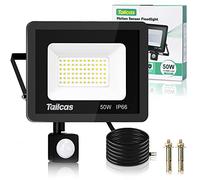 50W Projecteur Led Exterieur Detecteur de Mouvement, 6500K Blanc Froid 72 Leds Super Lumineux Spot Led Exterieur, 4500 LM IP66 Etanche Eclairage Exterieur Avec Detecteur pour Jardin, Patio, Garage
