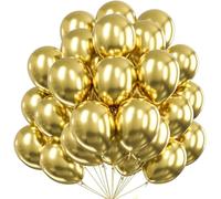 50x ballons Ø 35 cm ballons de baudruche dorés, compatible hélium - comme décoration, décoration pour mariage, anniversaire et fête