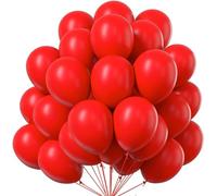 50x ballons rouges Ø 35 cm - convient pour l'hélium - pas de plastique -100% bio & recyclable - décoration pour remplissage avec du gaz ballon