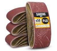 50x Bande Abrasive 75x457 mm P40 Ponceuse Machine Ruban Tissu Ponçage Affûtage Ébavurage Dérouillage Bois Métal Plastique Résistant Longue Durée Bonne Adhérence