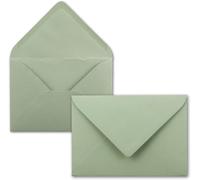 50x Enveloppes C6 - Couleur: Eucalyptus (Vert) - 11,4 X 16,2 Cm - Fermeture: Gommée - Pour Papier A4, A5, A6 Et Pour Invitations, Salutations Et Lettres
