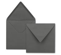 50x Enveloppes carrées anthracite (gris) - 15,5 x 15,5 cm - sans fenêtre, à collage humide - 110 g/m² - Pour les cartes d'invitation à un mariage, un anniversaire et plus -Serie FarbenFroh