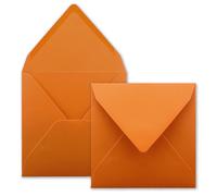 50x Enveloppes carrées en Terracotta (orange) - 15,5 x 15,5 cm - sans fenêtre, à collage humide - 110 g/m² - Pour les cartes d'invitation à un mariage, un anniversaire et plus - Serie FarbenFroh