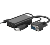 50x Goobay 61259 Convertisseur standard VGA vers HDMI™ avec jack 3,5 mm audio, noir - VGA mâle (15 broches) + jack 3,5 mm mâle (3 broches, stéréo) > HDMI™ femelle (type A)
