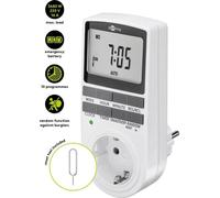 50x Goobay 64900 Horloge programmable numérique, blanc - Horloge programmable avec prise de terre (type F)