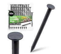 50x Instalguru Ancrage Sol 25 cm Pointe Sol Plastique Clou Fixation pour Bordure Pelouse Toile Jardin Anti Mauvaises Herbes Paillis Paysage Tentes Bâche Support Durable