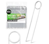 50x Instalguru Ancrages 3,5x20 cm Piquets De Sol Métalliques O Coudés pour Toile De Paillage Feutre Paysager Gazon Artificiel Serre Jardin Fixation Tente Terrain Cultures Extérieures