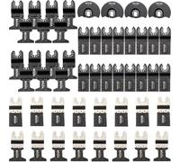 50x lames de scie oscillantes Set d'accessoires HCS+acier inoxydable Multitool Lame de scie segmentée 1-3/4 pouces 1-3/8 pouces 3-1/2 pouces Set d'accessoires d'outils multifonctions pour les marques