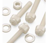 50x Naturelle, vis à oreilles en nylon plastique, moletées et rainurées, boulons, vis, rondelles, M6 x 30mm