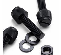 50x Noir, vis moletées rainurées en nylon, boulons, écrous, rondelles, M5 x 20 mm