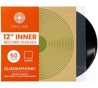 50x Pochettes Internes Antistatiques pour Vinyles 33 Tours | Spincare Quadraphonic Pochette Protection Vinyle 33T | Pochettes Antistatiques HDPE Premium | Inner Sleeves Vinyl Haute Qualité Archivage