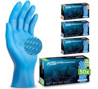 50x PROGRIP Gants nitrile taille M Bleu [Avec double épaisseur et texture diamantée], Gants nitrile à usage unique pour atelier, industrie et montage, Gants nitrile à usage unique