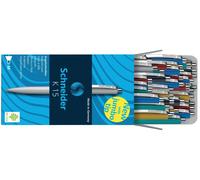 50x Schneider 3080 Stylo à bille rétractable K15 M bleu (indélébile) assorti