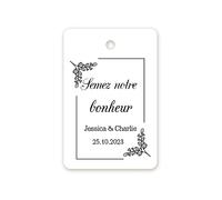 50x 'Semez notre bonheur' PERSONNALISÉES étiquettes cadeaux pour mariage/Baptême/Communion/fiançailles/fête- 40MMx60MM Étiquettes de plantes succulentes/Graines De Fleurs -Tag 049 (001)