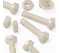 50x vis de mécanique en nylon naturel M4 x 20mm + écrous et rondelles