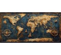50X100CM Peinture par Numéros Adulte Carte Du Monde, DIY Rétro Peinture Numero Enfant, Peinture Numero Adultes Loisirs Créatifs, Acryliques Paintings avec Peintures et Pinceaux, Decoration Chambre