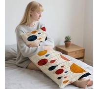 50x130cm Oreiller de Corps Soutien à la Grossesse et à la Maternité,Oreiller de Corps Coussin Rétro Velour Pillow Case,Confortable Housse Coussin Géométrie pour Maison Chambre lit Canapé Cadeaux LYD73