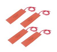 50X150mm Tapis Chauffant en Silicone, 4 PCS Coussin Chauffant en Caoutchouc de Silicone 12V 20W Couverture Électrique Tapis Flexible Tapis Chauffant Flexible 200℃, pour Réservoirs de Tuyaux