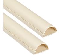 50X25Mm Moulure Décorative En Demi-Cercle 1M5025M-2Pk Goulotte Électrique Cache-Câble 2 X 1M Longeurs, Crème[Video1524]