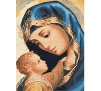 50x40 cm Peinture par numéro Set avec cadre en bois Sainte Marie et Jésus