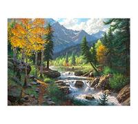 (50x40CM)DCIDBEI Square Diamond Painting Paysage Montagne, DIY Carré Broderie Diamant Strass Complet Forêt, Kit De Point De Croix Diamant Cascade Pour Maison Salon Chambre Décoration Murale Artisanat