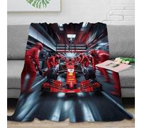 50x60inch(127x152cm) Couverture Douillette pour 4 Seasons Ferrarii Racing pour Le Camping, Super Douce Et Moelleuse Formulaone Couverture Et Chaude, Lit, Canapé, Cadeau pour Garçons Et Filles