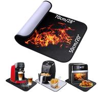 50x70CM Sous-couche réfractaire Tapis en fibre de verre silicone anti-feu pour plateau de table Tapis résistant à la chaleur pour friteuse à air machine à café micro-ondes Antidérapant imperméable