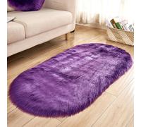 50x80CM Ovale Tapis moelleux Tapis shaggy Tapis de salon pour le salon Chambre à coucher, Violet