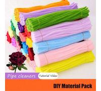 51/100/200/400 pièces Pack de valeur de tiges de chenille colorées, 60 couleurs de cure-pipes moelleux et doux, convenant pour les artisanats DIY, la création florale et les projets scolaires, fil mét