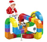 51-167 pièces Ensemble de Chemin de Fer Magnétique Clickrail, Piste de Train Cubix Magnétique, Bloc de Rail Magique, Voie de Train Magnétique, Ensemble de Piste de Train Magnétique DIY pour Enfants