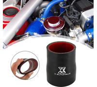 51-57mm 2"-2.24" Diamètre Interne Droit Silicone Tuyau Tube Noir Rouge pour Voiture