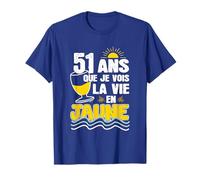 51 Ans Que Je Vois La Vie En Jaune Humour Anniversaire T-Shirt