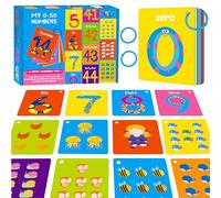 51 Cartes Éducatives Numériques, de 0 à 50 Imprimées Recto Verso avec 2 Anneaux Reclosables, Apprendre Les Nombres, Apprendre à Compter - Outil d'apprentissage Amusant et Éducatif