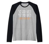 51% Good Witch 49% Bad Witch Chemise Femme Fille Halloween Manche Raglan