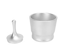 51 mm Aluminium Alloy Coffee Dosing Ring Cup, Dosing Cup for Espresso Powder, Large Capacity Coffee Powder Receiver with Lid, Ergonomic Round Head Design for Home Baristas and Coff