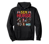 51% Nurse 49% Witch Don't Push It NP RN Halloween Nurse Sweat à Capuche
