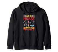 51% Nurse 49% Witch Don't Push It NP RN Halloween Nurse Sweat à Capuche