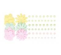 51 Perles Autocollantes 24 Fleurs Papier - Rainbow