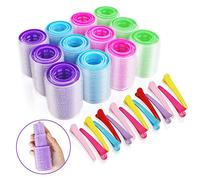 51 pièces Bigoudi Auto Agrippant en 3 tailles et 15 Pièces Pinces à Cheveux en Plastique Dents de Canard Rouleau Cheveux Bigoudis Auto-Agrippant pour la Coiffure (44 mm + 36 mm + 25 mm)