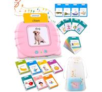 510 Mots Carte Flash Parlante Francais, Jouer Enfants 2 Ans, Cartes éducatives pour Enfants de 2 à 6 Ans Cadeaux d'anniversaire Rose (French/English/Bilingual)