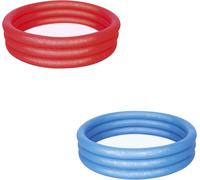 51024 Piscine pataugeoire gonflable ronde 3 boudins 102 x 25 cm, 3 couleurs assorties