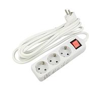 51083 Rallonge 3G1,5mm² 3 mètres PVC blanc Nombre de prises : 3 16A GOOBAY