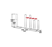Stockeur de bûches réglable Wolfcraft en acier inoxydable l.3,20 x H.1,4 m