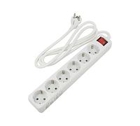 51288 Rallonge 3G1,5mm² 1,5m PVC blanc Nombre de prises : 6 16A GOOBAY
