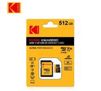 (512GB) KODAK-Carte mémoire MicroSD pour PC,128 Go,256 Go,10 U3,32 Go,64 Go TF,4K HD avec lecteur adaptateur