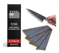 5160 High Carbon Knife Making & Forging Steel - Hot Rolled Steel for Knife Making Supplies - USA-Milled for Pros & Hobbyists - 2" wide, 0.262" thick, 12" long (4 PACK)