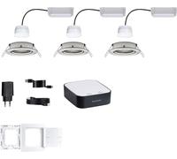 5181 smik Gateway + EBL Nova RGBW Paulmann Home Pack système domotique 15.6 W blanc chaud à blanc lumière du jour, RVBB fer (brossé)