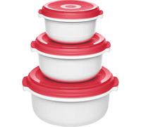 [518999] emsa Set de 3 boîtes de conservation à Micro-ondes Rouge