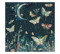 51buyoutgo Canevas Point de Croix Broderie Kit Complet Adulte Debutant Compté Pré Imprimé Estampillé Moderne Débutant avec Fils, Facile Papillons de Nuit 11ct Cross Stitch Loisirs Créatifs Set